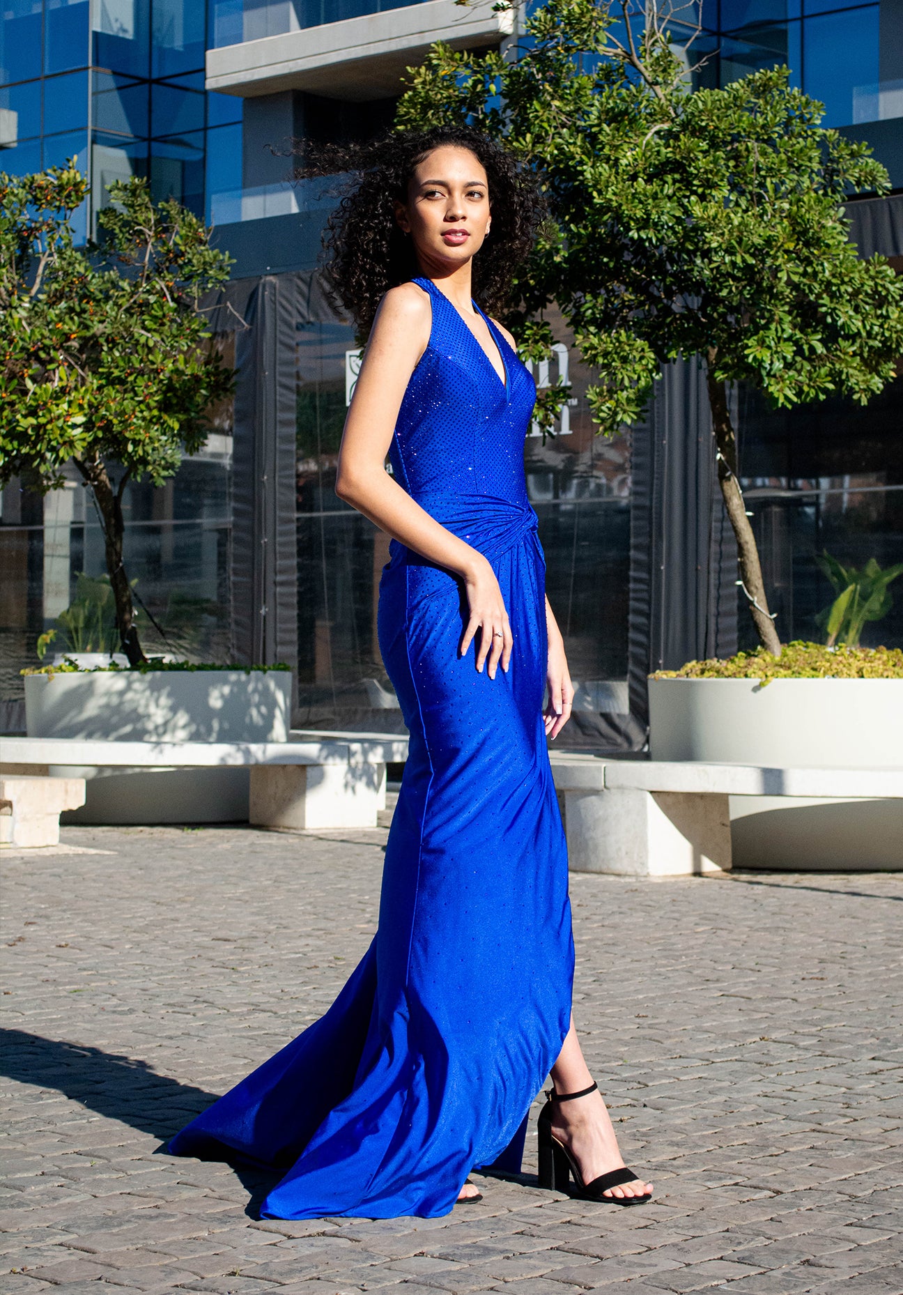 Azure blue prom dress sale